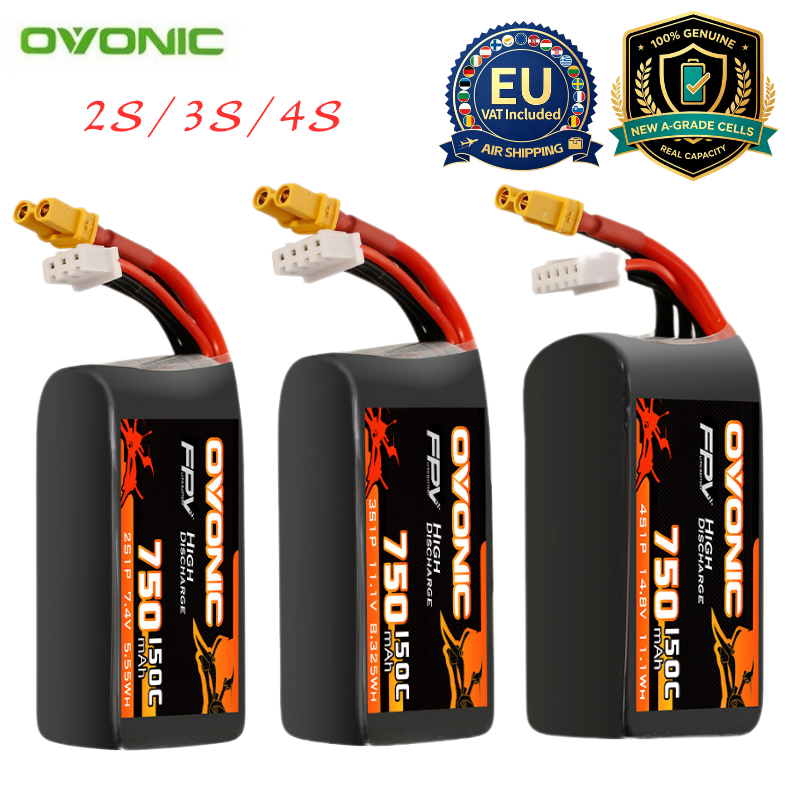 Lipo Battery 4S - 고성능 OVONIC 150C 750mAh 7.4V/11.1V/14.8V 리튬