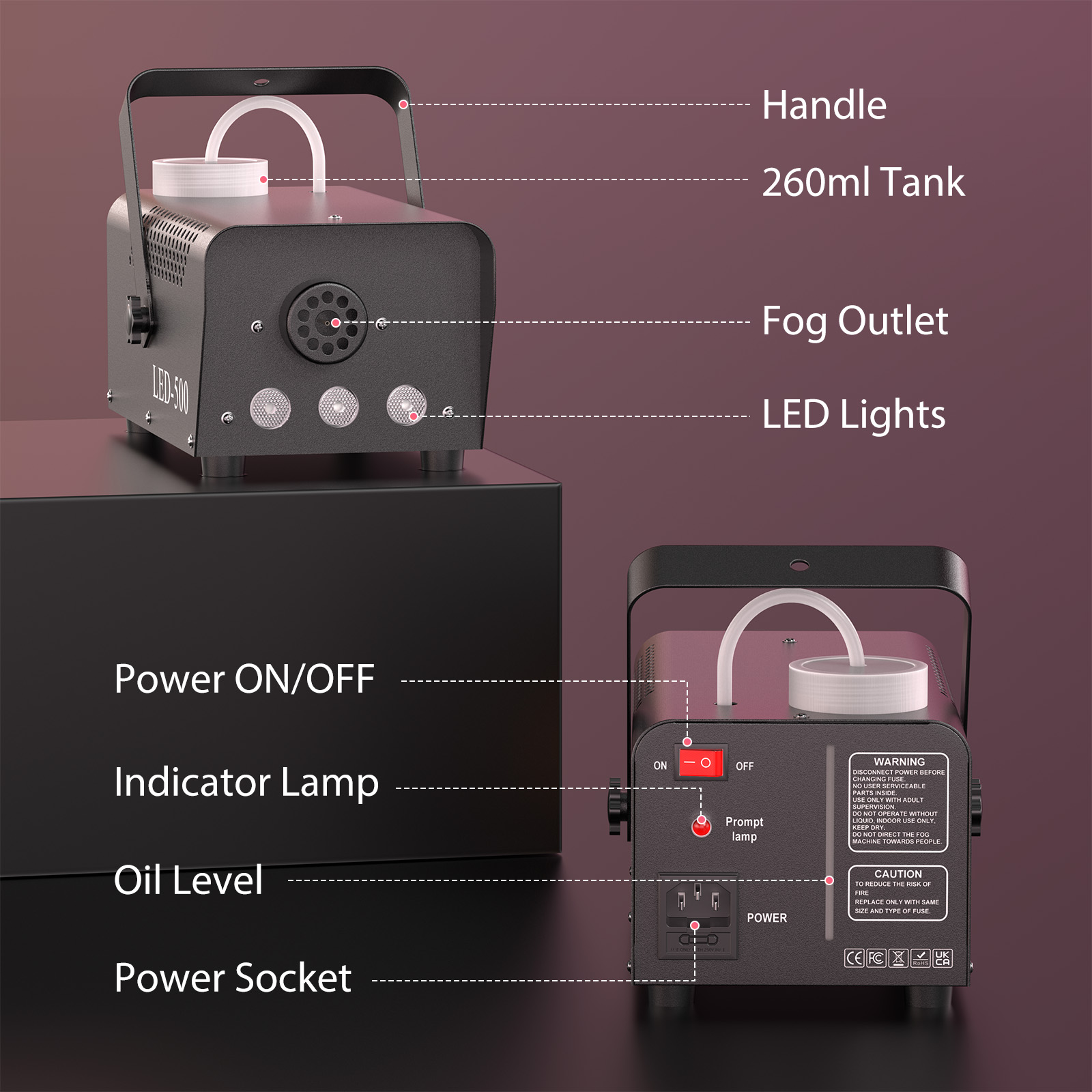 U'King 500W 스모크 머신 RGB 3 LED 혼 - Smoke Stopper 리뷰 및 가격